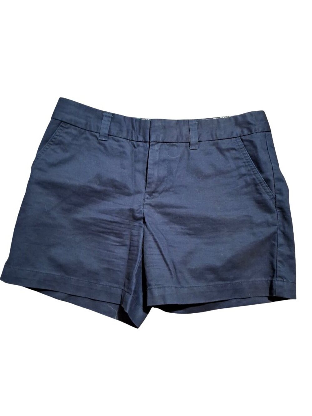Tommy Hilfiger Womens Navy Blue Chino Shorts Size 4 100% Cotton Made In Banglade